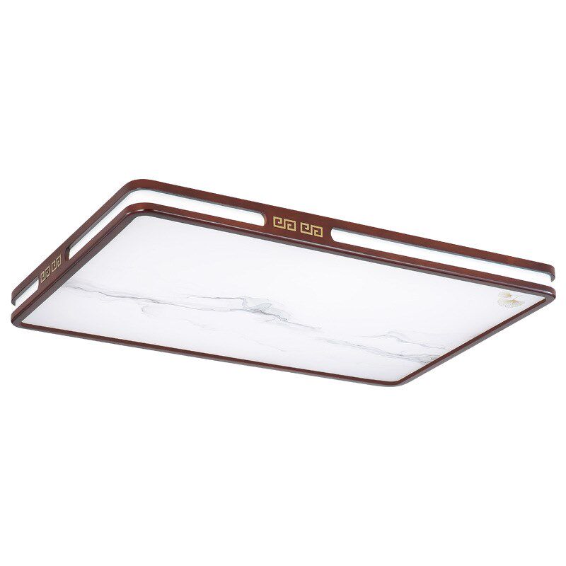 实木新中式客厅灯吸顶灯led超薄长方形厅灯橡木灯胡桃木色灯1879