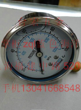压力表 油压力表 耐震压力表Y60 0-100mpa 1/4