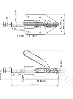 嘉刚推拉式夹钳CH-36092M 工装焊接固定肘夹 快速夹具 压紧器