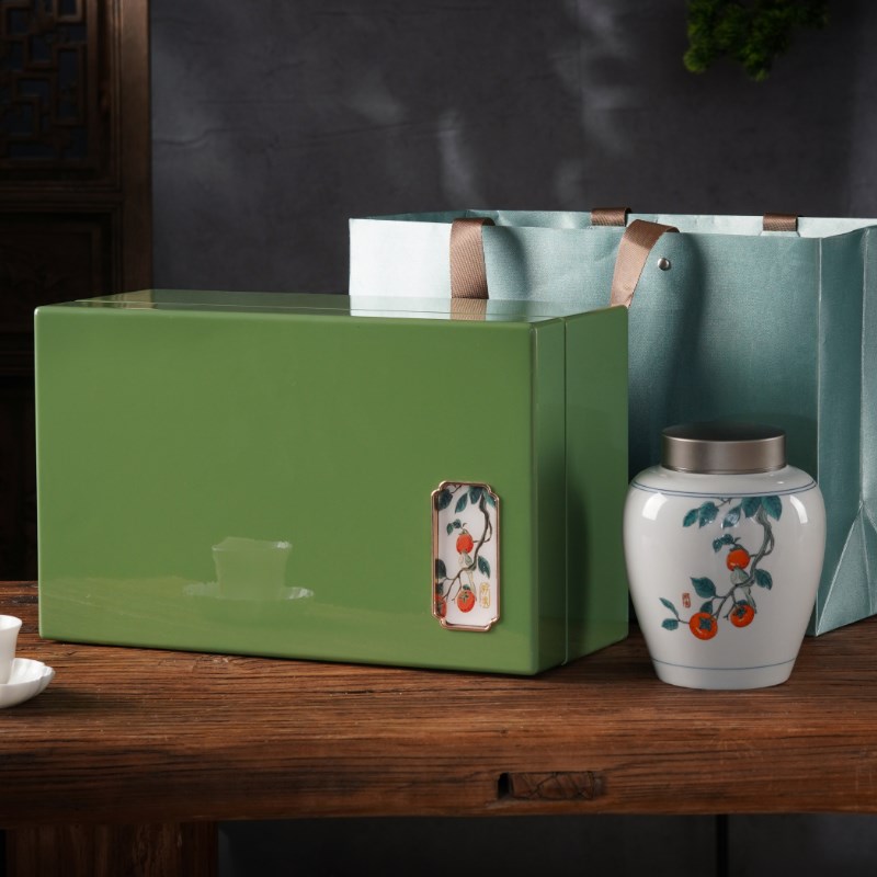好事木盒陶瓷罐茶叶包装盒空w礼盒白毫银针红茶绿茶送礼礼盒装空