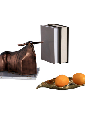 简约耗牛树叶果盘组合q软装饰品摆件样板房家居客厅茶几糖果盘