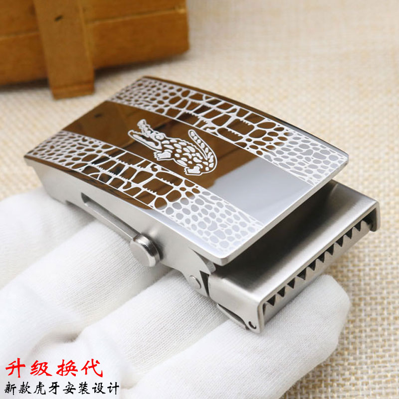 304不锈钢滚轴皮带自动扣男 无牙无D孔滚珠 帆布滑竿腰带头3.5.8