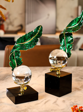 轻奢水晶球摆件高档电视柜酒柜玄关柜H客厅家居装饰品乔迁新居礼