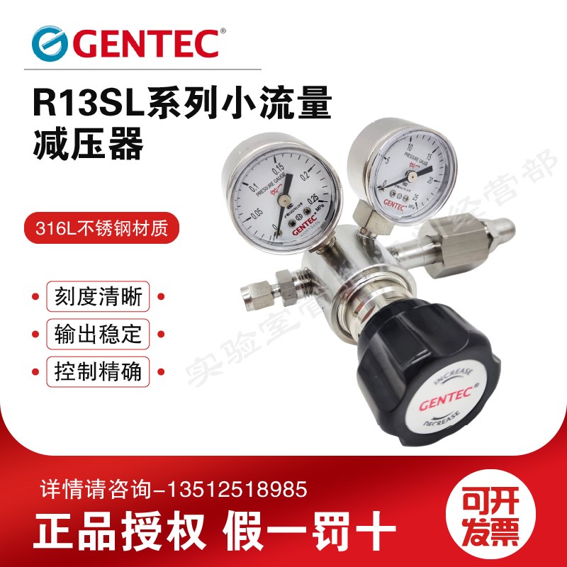 捷锐GENTEC不锈钢高纯气体减压器R13SLGT-DLG-52-10 R13SLBT