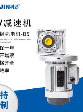 科劲减速机NMRV蜗轮蜗杆铝壳小型rv30/40/50/63/75/90+YS系列电机