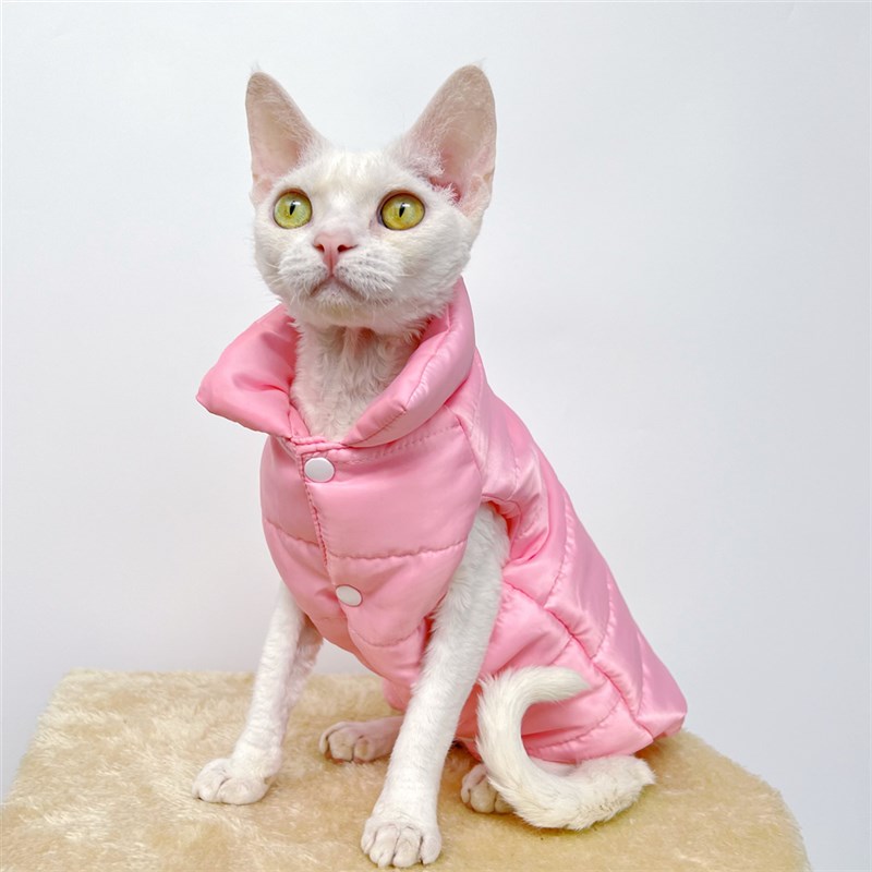 斯芬克斯无毛猫衣服冬季加厚羽绒棉服袄外套矮脚背心夹棉三层保暖