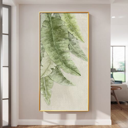 家大业大入户玄关装饰q画走廊过道进门挂画现代简约正对门绿植壁