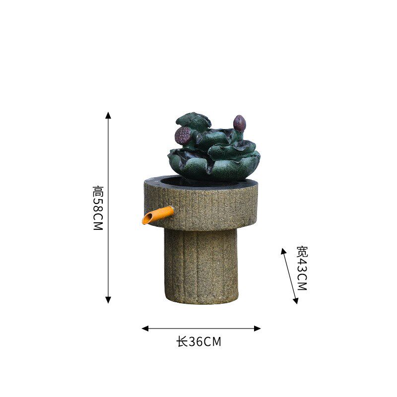 户外阳台循环水系流水摆件石磨庭院布置水L景鱼缸仿石槽鱼池造景