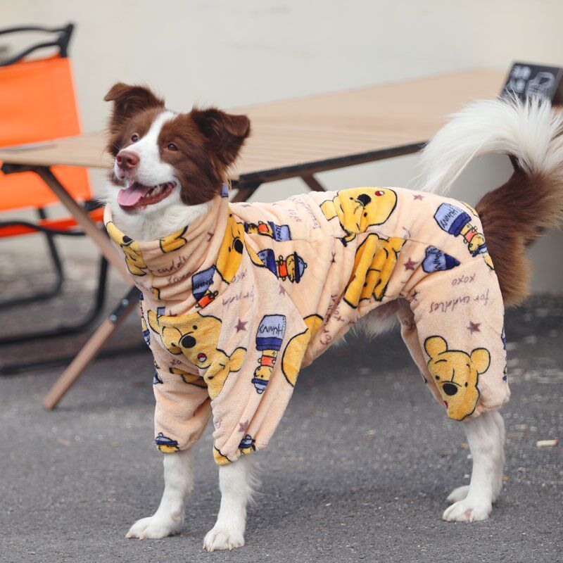 狗狗四脚衣秋冬金毛拉布拉多可爱狗狗衣服大型犬边牧保暖四脚睡衣