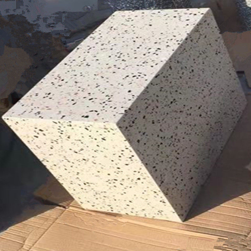 水磨石圆柱茶几展示o台人造大理石各彩色桌面台面大板材料手工定