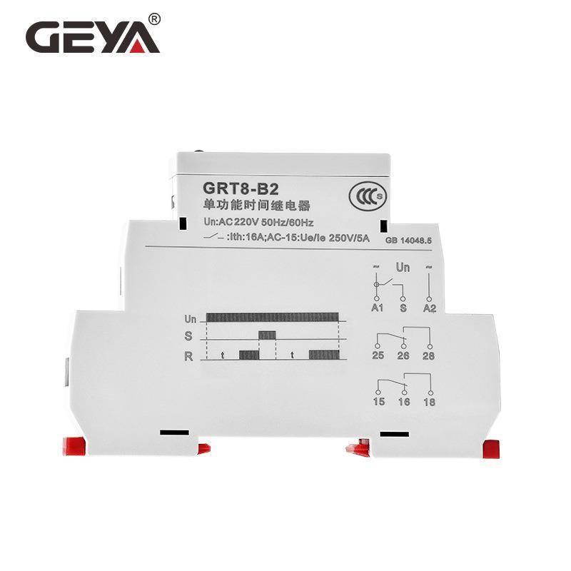 GEYA格亚GRT8-A2 B2 通电延时断开时间继电器交流220V 控制器开关