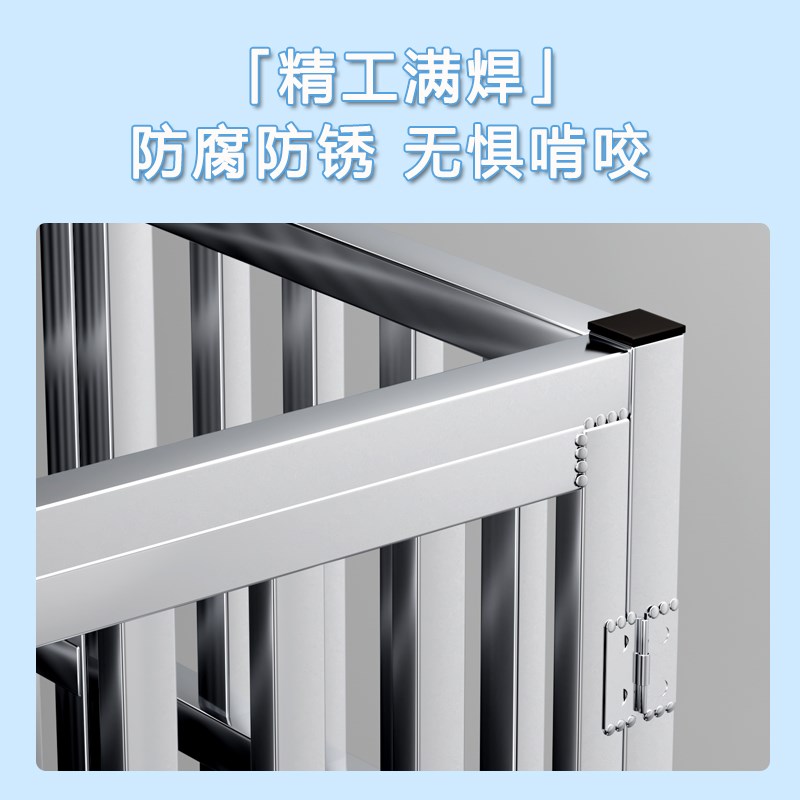 不锈钢狗笼子中型犬可折叠金毛拉C布拉多大狗笼彬带厕所大型犬狗