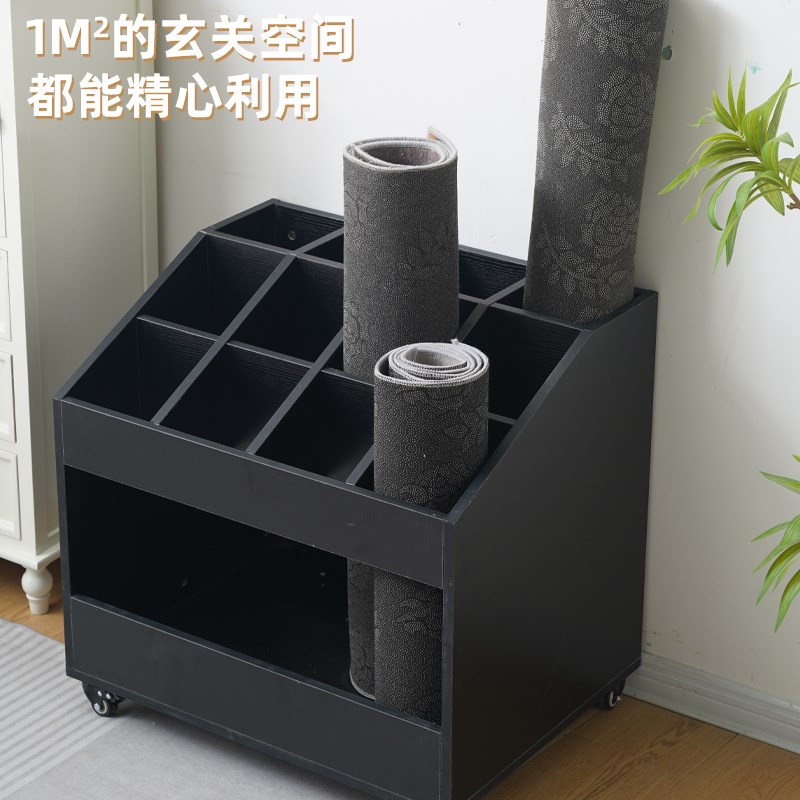 瑜伽垫收纳架可移j动健身器材储物架客厅卧室简约小推车夹缝放置