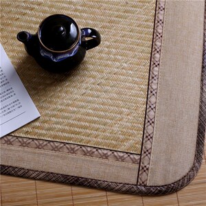 安吉夏天碳化手工竹席凉席1.5头层青水竹凉席M1.8米手编镜面老篾