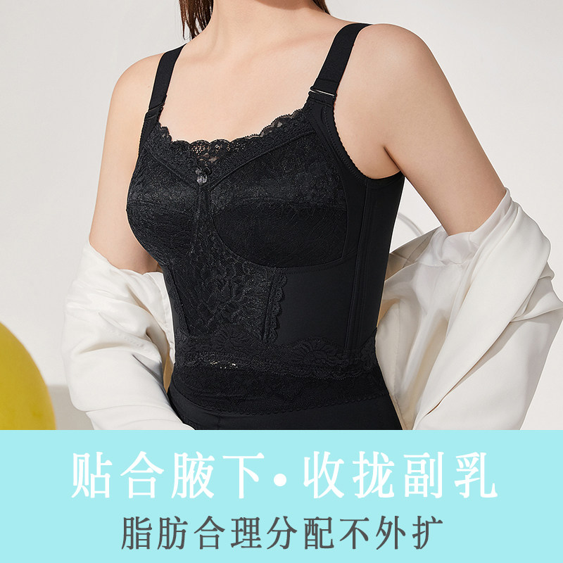 夏季全罩杯固定加长文胸十排扣收胃束胸塑形内衣超薄透气