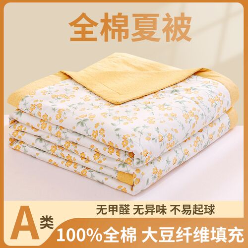 A类全棉夏被空调n被芯单双人夏凉被四件套可机洗夏季薄被子