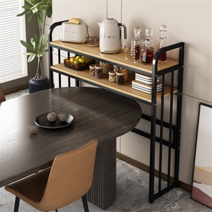 餐桌置物架落地边柜上方餐厅收纳长条窄厨K房双层落地靠墙饭桌架