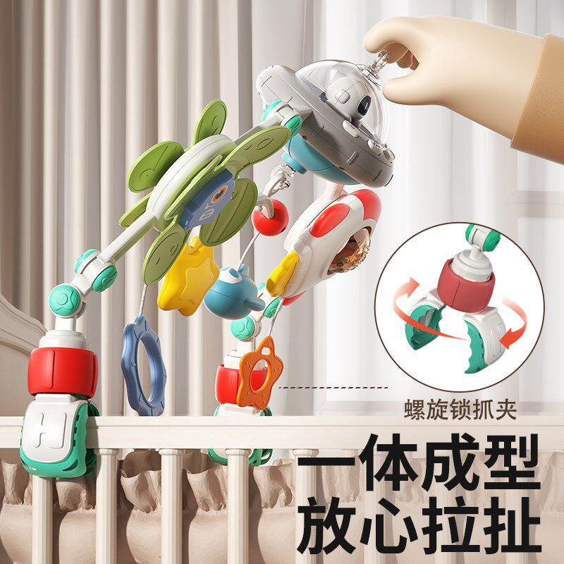 宝宝音乐床铃婴儿新生益智床头y旋转摇铃悬挂安抚推车玩具挂件吊