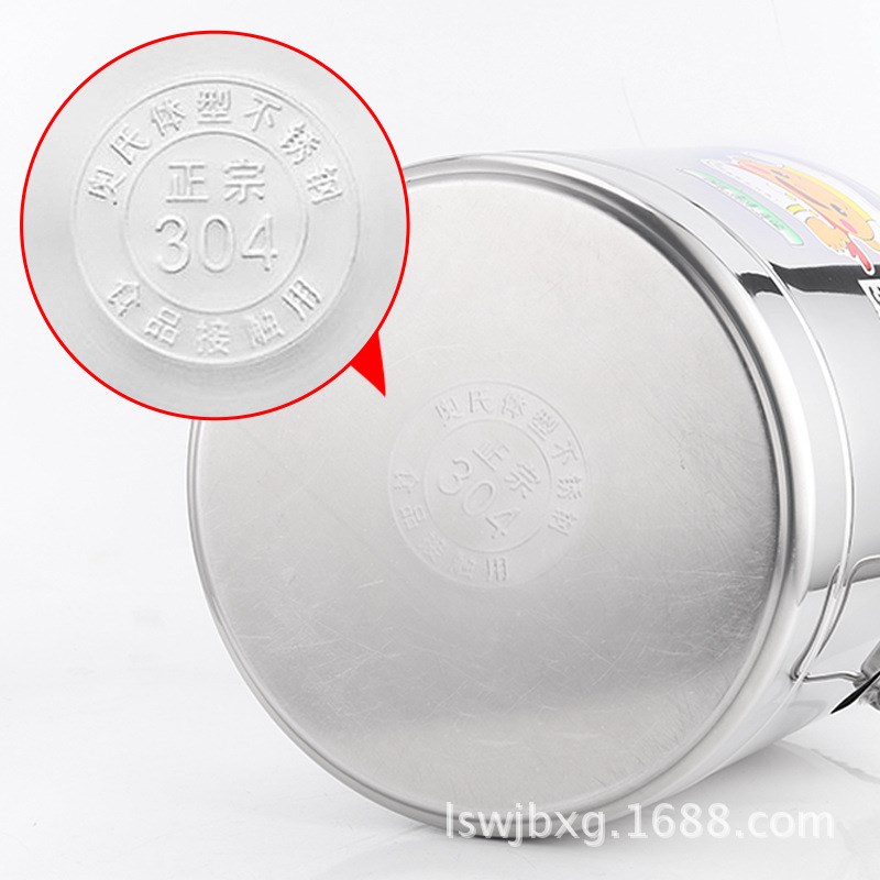 不锈钢密封桶加厚商用r圆桶防潮储物桶牛奶带盖运输多用桶储存