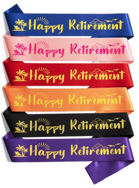 appy eieme退休快乐肩带公司领H导同事老师离职欢送装饰礼物