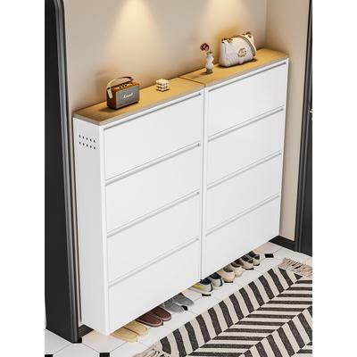 钢制超薄翻斗鞋柜家用门口小窄一体靠墙入户玄关柜大容量防尘鞋架