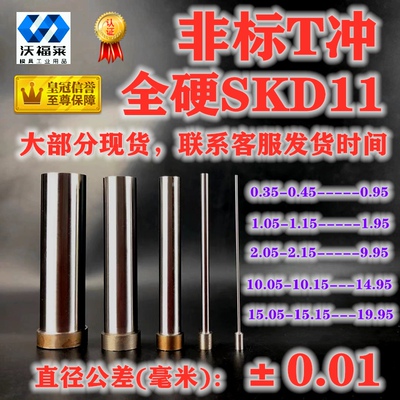 10.55-10.95*80SKD11 非标冲头硬冲针T冲冲孔 10.65 10.75 10.85