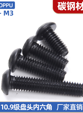 10.9级圆杯螺丝钉盘头内六角螺栓M2M2.5M3*3x4x5x6x8x10x12x14-50