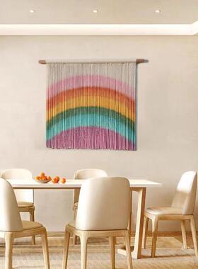 彩虹挂毯装电表色箱遮挡Wk2WYeCj装画手工饰编织染波西米亚墙面背