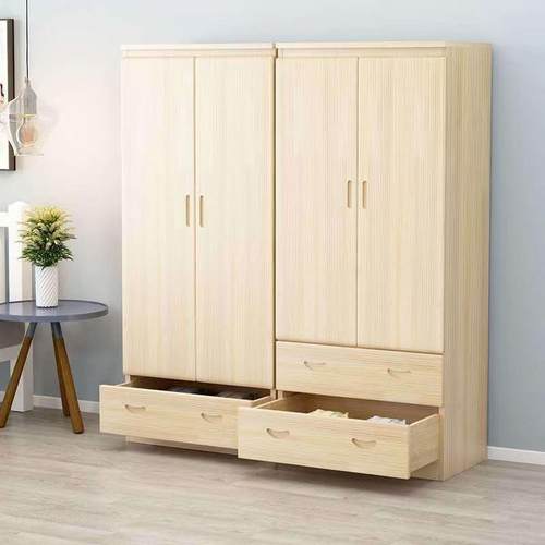 实木衣柜现代约经济组装原木卧RVZ室整体衣厨简儿童两门松型大木