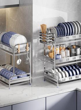 4厨房置物架302024不锈钢碗筷收架家用层台面多整理架家居生活用