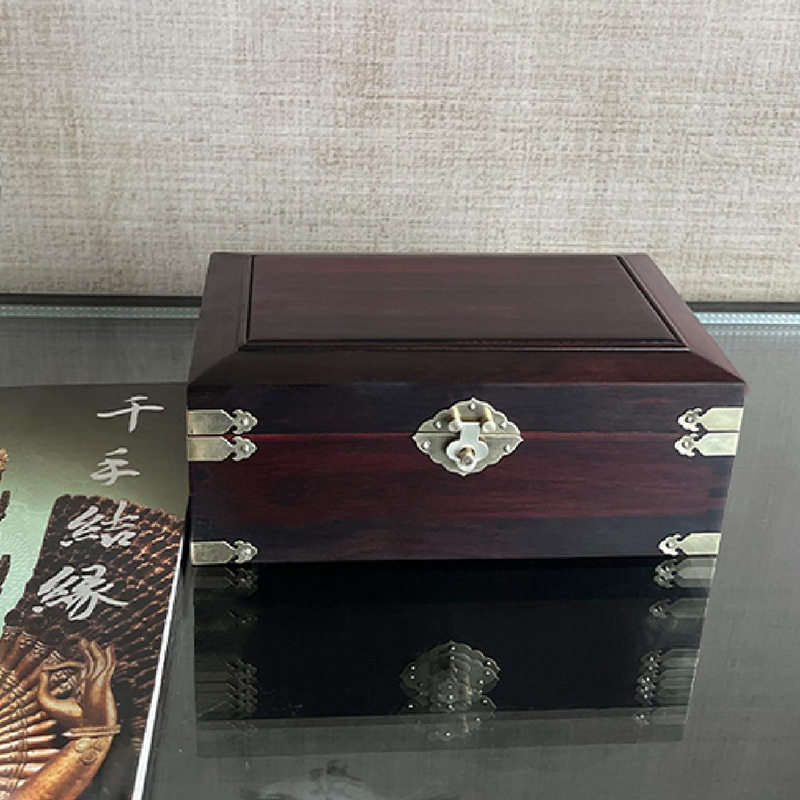 大叶紫檀实木榫卯中式首饰盒