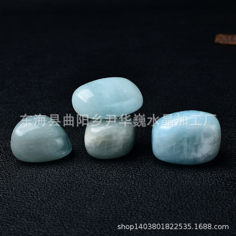 天然海蓝宝滚石大颗粒造景铺底