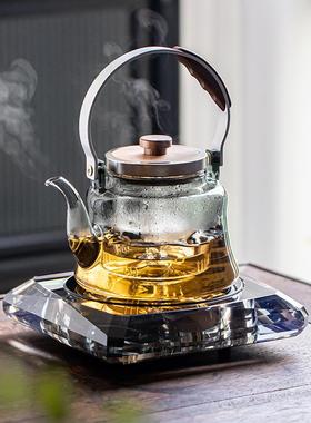 璃高硼硅茶DW91414耐热玻茶壶把壶泡茶壶花茶壶小型电陶炉煮壶家
