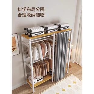 简衣柜结耐用钢木组合衣柜出租易房钢架衣结构金属DJU布柜家实用