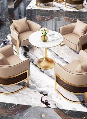 酒店办椅公沙发商务接待沙发单人椅休沙闲发轻奢FOZ休闲谈桌洽椅