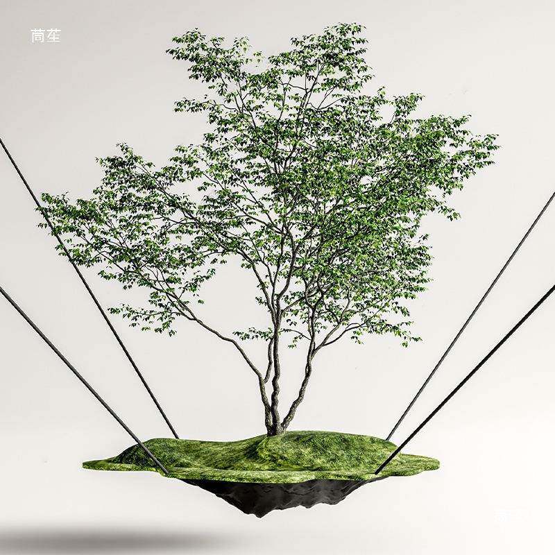 悬浮悬挂橱新中式绿植装真饰生植物窗商tlzn$*&u场酒挂店苔藓吊景