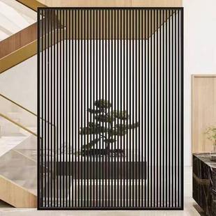 店公司大厅屏风00344隔断艺意式极简十字格子铁饰装墙酒一字格栅