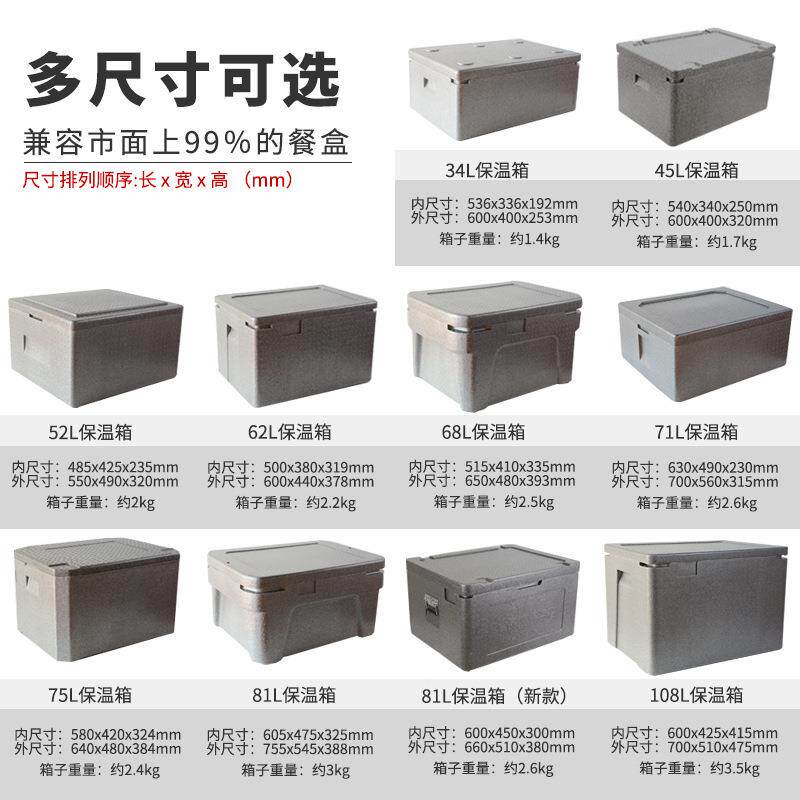 epp商用冷藏保摆摊送保温保鲜泡沫外卖箱鲜送餐箱箱户外配保PJW温