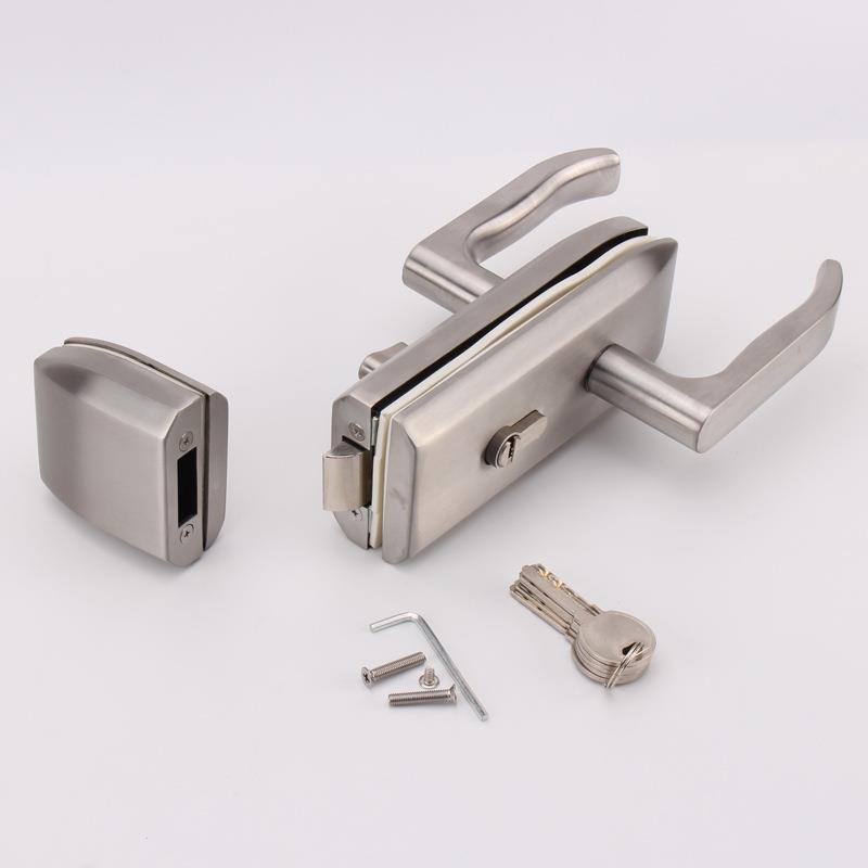 玻璃锁长方形锁办断门VT2302/2锁单双门玻璃门执公手锁外装门隔锁