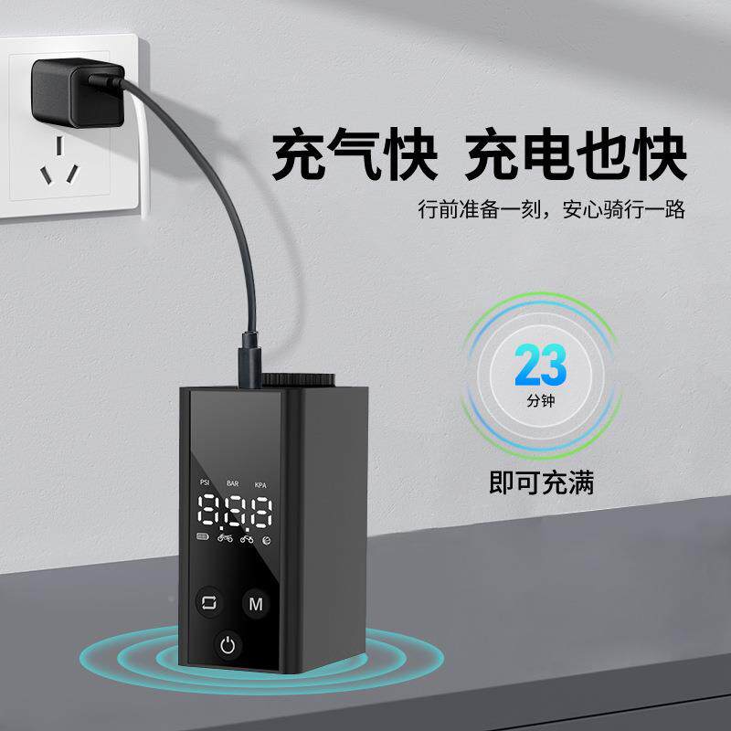 智能胎检测迷你716压行车气泵便打携式充气泵篮球足球排球泳圈自