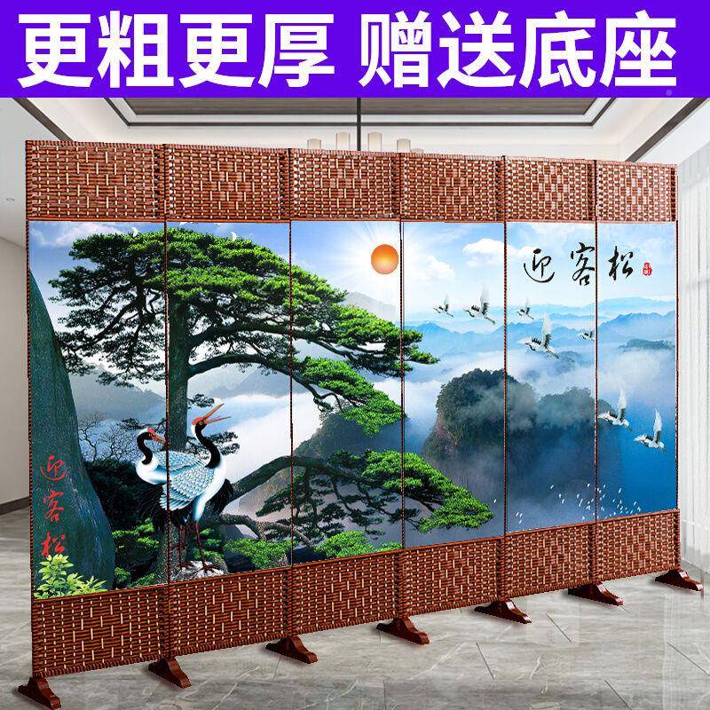 屏风隔墙办公折屏遮简约EHH现代断折叠移玄动布艺关中式风挡平风