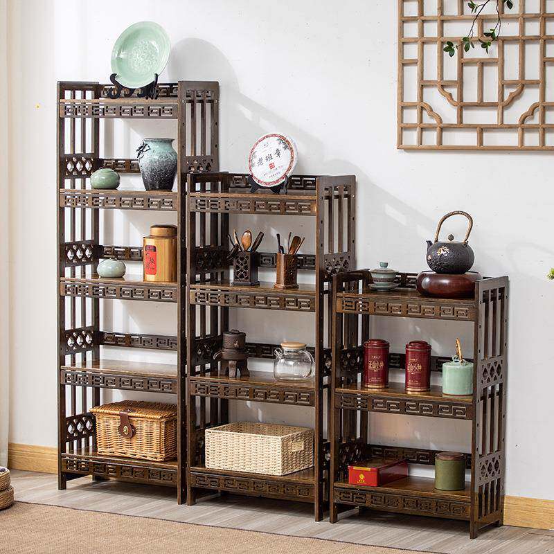 竹制桌面书架办公室层SJ上收纳儿置桌物架童多简易组合落地小书柜