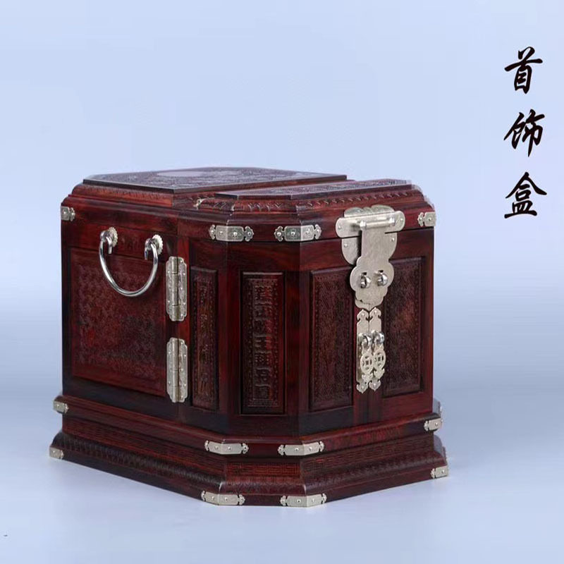 大红酸枝丹凤朝阳镜箱化妆台
