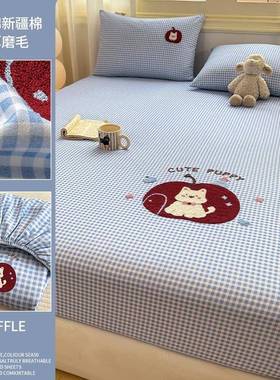 卡通加厚纯棉毛床笠单100磨全件秋sy251019棉冬儿童床罩床垫保护