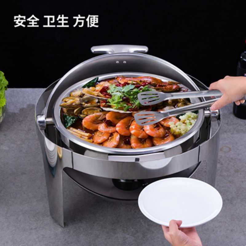 不锈钢可视翻盖电加热布菲炉