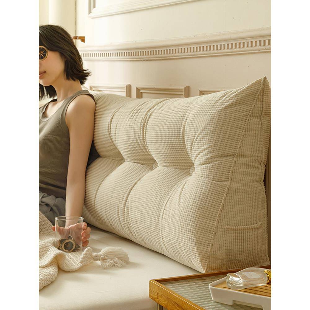 U8K家用F759MTH5简约多功玉米灯芯绒三能角靠2背床飘头窗长靠枕双