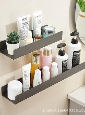 卫间生不锈钢免打孔置物架洗手间墙上挂一隔字壁收纳架厕所板8335