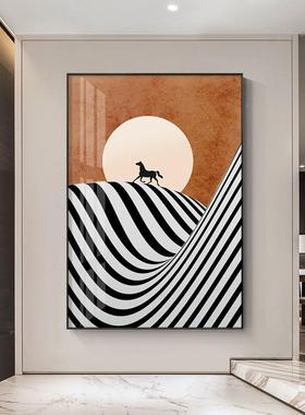 客厅画装饰轻奢落地画抽线条壁HL128象大画酒店卧房挂画现代简约