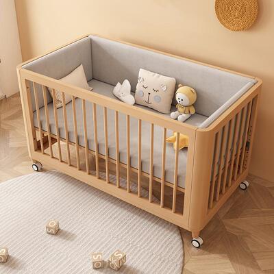 Tal儿14666童床拼接高床护栏床加宝宝男孩女多功能婴儿床可调孩节