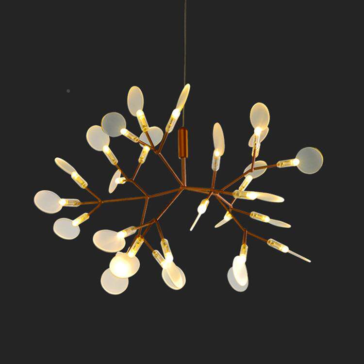 后现代意个性铁艺LD活萤131火虫E树枝创吊灯简约独亚克力树叶吊灯